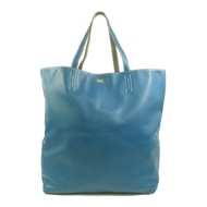 HERMES Clemence皮革Double Sens 45手挽袋Etain/Bleu Izmir