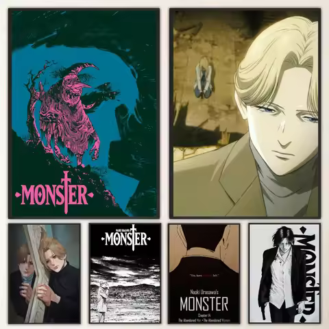 1pc Naoki Urasawa S Monster Anime Poster Self-adhesive Art Waterproof Paper Sticker Coffee House Bar