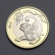 Koin bimetal china 10 yuan 2022 shio macan sudah dengan kapsul UNC