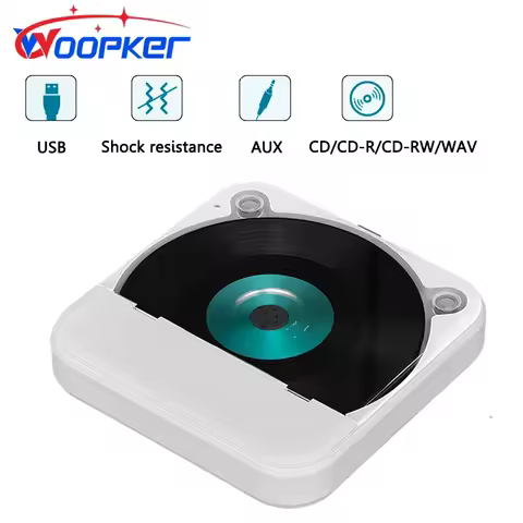 Woopker CD Player KC-606 External Car Player with USB/AUX Lossless Connection Portable CD Player Is 