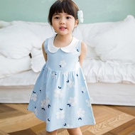 MTOTO PETERPAN COLLAR DRESS เดรสเด็กคอบัว ลายดอกไม้ ลายน่ารัก ผ้าฝ้าย100% มินิเดรส ลายน่ารัก เหมาะกั