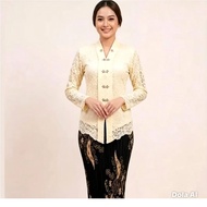 KEBAYA KARTINI BUTER YELLOW SET BATIK PLISKET SKIRT