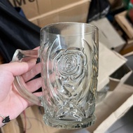 Set of 6 cups - rose glass cups