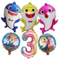 6pcs/Set Shark Balloons  Ocean Animal Theme Birthday Ballon 32inch Number Ballons Kids Birthday Favo