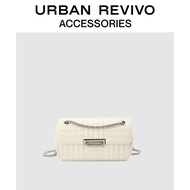 URBAN REVIVO อุปกรณ์เสริมสำหรับสุภาพสตรีใหม่ทุกแบบแฟชั่นกระเป๋าผ้าสี่เหลี่ยม AW04BG3N2000 Black