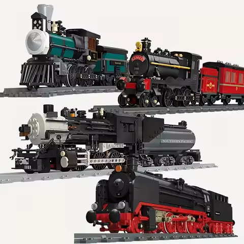 BRO1 Locomotive CN5700 GWR Steam Train Railway Express Modular Bricks Technical Model Building Block