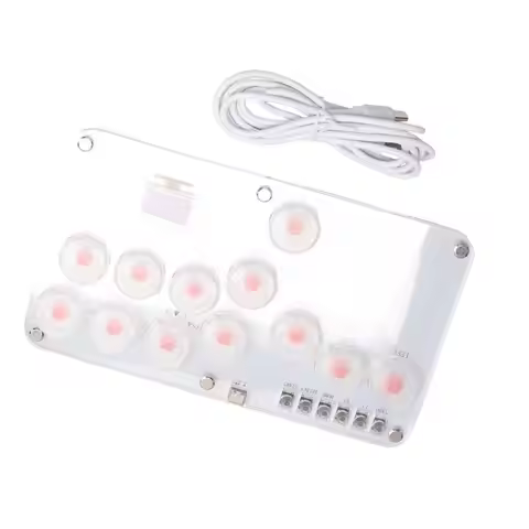 A23F- Fighting Stick Controller Colorful RGB Light Fighting Game Arcade Game Keyboard For PC PS3 PS4