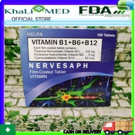 NERVESAPH VITAMIN B COMPLEX B1 + B6 + B12 100 Tablets