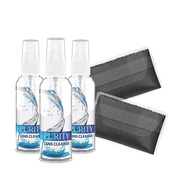 Purity Eyeglass Lens Cleaner Kit - 3 x 2oz Travel Size Lens Cleaner Spray Bottle + 2 Microfiber Clea