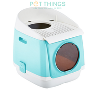 Nhà vệ sinh kín 2 cửa cho mèo Cabin vuông TomCat lắp ráp