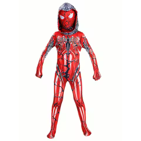 Girls' Red Wenger Cosplay Costume Movie Superhero Jumpsuit School Performance Halloween Mask Perform