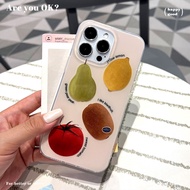 【Ready Stock】Casing iPhone 17Pro Max Corak Buah Pir Lemon Tomat Transparent Lembut Anti-Jatuh