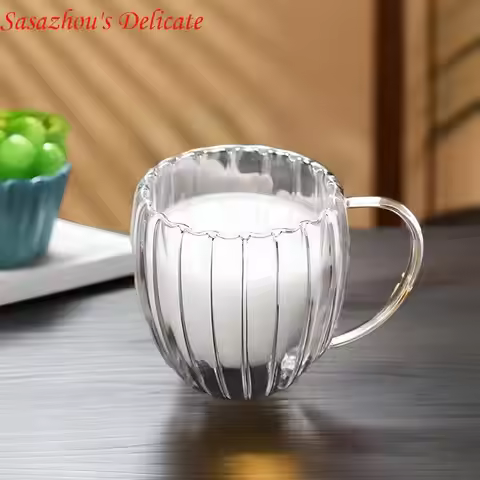 X4YD Durable Borosilicate Glass Mug Double Layer Heat Insulation Glasses for Students and Profession