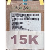 Metal Resistor 15K 1/4Watt MF 1/4W T52-15K-1% Taiwan Resistor