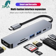 JIMA 6-in-1 Dock Station Type C to HDMI-Compatible SD TF Card Reader Docking USB Hub 3 0 2.0 3.0 Concentrator Tipo Extension