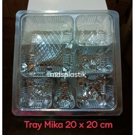 CONTENTS 100 PCS MICA PLASTIC TRAY 20 x 20 Separator 6 Rice Boxes MICA TRAY/ 18 x 18