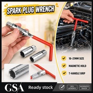 Automotive Spark Plug Wrench 16 21mm Magnetic T Handle Removal Install Tool Motorcycle Garage Repair