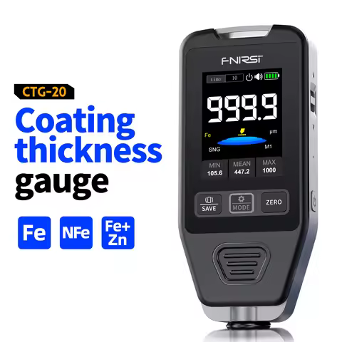 FNIRSI CTG-20 Coating Thickness Gauge 0-1400um Car Paint Film Thickness Tester Fe nFe Fe+Zn Electrop