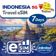 Happy Indonesia eSIM - 7-30 Days 3-8GB Unlimited Data Prepaid Travel eSIM (5G/4G)