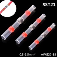 Heat Shrinkable Wire Connectors SST21 Waterproof Sleeve AWG22-18 Butt Electrical Splice Tinned Solder Seal Terminal