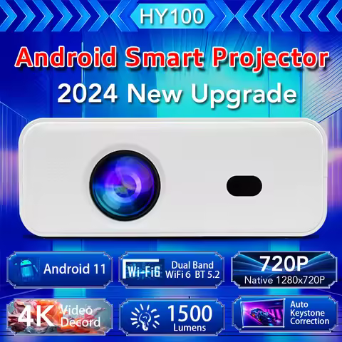 hy100 100 Projector Full HD 1080P Mini hd LED Android 14.0 Cheap Video Mini 4k Projector Portable Pr