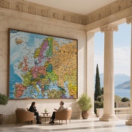 #BEST# Tourism/Educational Tool,Russian Map-Europe Map-Political Distribution Map,Wall Art Posters,D