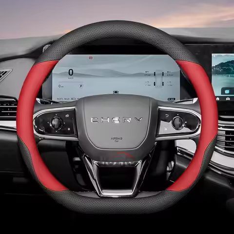 Leather Car Steering Wheel Cover for Chery Tiggo 2 4 7 8 9 Pro Max Omoda 5 C5 Arrizo 6 8 JAECOO J7 J