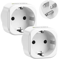 LENCENT 2 Pack Europe to US Plug Adapter,European to USA Adapter, American Outlet Plug Adapter, EU t