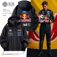 Jaket Perlumbaan Pasukan F1 Merah 2026, Pakaian Seragam Pasukan Gaya Sama Verstappen, Jaket Berhud, 