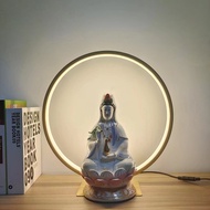 Buddha Statue Round Background Light Buddha Light General Light LED Aperture God Statue Decorative L