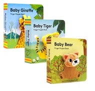 Baby Bear / Giraffe / Tiger Finger Puppet Book English Picture Book Little Palm Book Baby Toy Book 0-3 Years