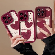 VIVO Y27 Y35 Y36 Y50 Y30i Y31 Y51S Y77 Y75 Y55 Y78 Y91 Y93 Y95 Y91i Y91C T1 5G Phone Case Red Sweet Oil Painting Graffiti Love Heart Shockproof Back Cover New Years Gifts
