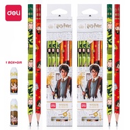 12pcs/box Deli Harry Potter Themed Pencil Student Drawing and Writing HB/2B Hexagonal Pencil + Gift 