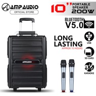 Ampaudio 10 Inch Portable Speaker Bluetooth Portable Speaker with Wireless Mic