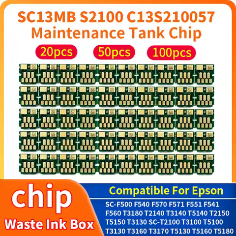 20/50/100PCS SC13MB S2100 Waste Ink Maintenance Tank Chip compatible For Epson T3130 T3130N T3180X T
