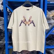 Beautiful Trendy Saint Michael Hajime Sorayama Joint Retro Distressed Printed Short-Sleeved T-Shirt