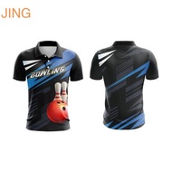 Blue Bowl Blitz Baju Bowling Jersey Custom Name Bowling Pickle Ball Jersey