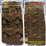 Sampin Songket Tenun Siap Jahit Samping 2 Meter Warna Hitam Emas Gold Silver Murah Raya Nikah Dewasa