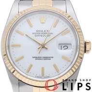 勞力士 Datejust 男士腕錶 16233(L) - 附原廠錶盒、保固卡，18K 黃金/不鏽鋼材質，白色錶盤，已翻新拋光，1990 年款，成色極佳 [二手]