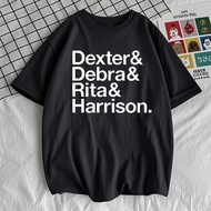 Tv Play Dexter Morgan Rita Bennett Debra Morgan T-shirt Lelaki Wanita Pakaian Lengan Pendek Vintage 