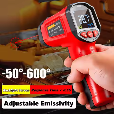 Infrared Thermometer Gun Non-Contact Digital Laser Thermometer with Adjustable Emissivity&Color Back