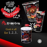 [BLACK COMBO] DAEBAK Ghost Pepper Spicy Chicken Noodles / Black Crisps / Cola Ghost Pepper Noodles I