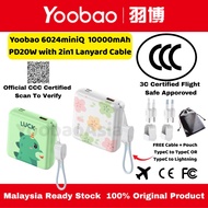 3C Certified✅Yoobao 6024miniQ｜PD20 Mini Free Pouch 10000mah Power Bank Dual Input + Dual Output 100%