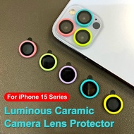 Ceramic Luminous Lens Protector For iPhone 15 Plus 14 13 Mini 12 11 Pro Max Camera Lens Protective Glass