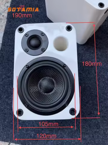 SOTAMIA 1PCS 3.5 Inch Piano Paint Wooden Box Speaker 4 Ohm 25 Watt Black Fiber Basin Silk Film Tweet