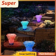 [innersetting.my] Solar Powered Pool Chlorine Floater with Colorful Lights Adjustable Pool Chlorine 