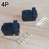 Socket Relay Holder 4 Pin Fuse Holder + Skun 6.3 Relay 4 Pin