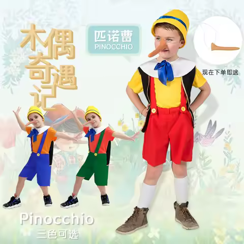 Children's Day Long Nose Pinocchio Costume Pinocchio Children's Costume Pinocchio All Saints Perform
