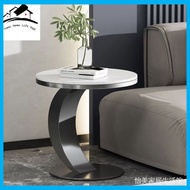 《Chinese mainland delivery, 10-20 days arrival》⚜️Side Table modern simple light luxury Rock board small round table wrought iron small tea table creative card living room corner table sofa balcony several AGOM CL1F