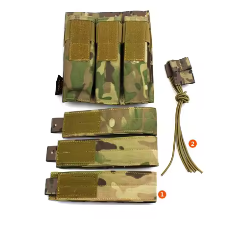 Tactical MP5 MP7 Triple Magazine Pouch Modular Molle Triple Mag Pouch Carrier for KRISS Hunting Airs